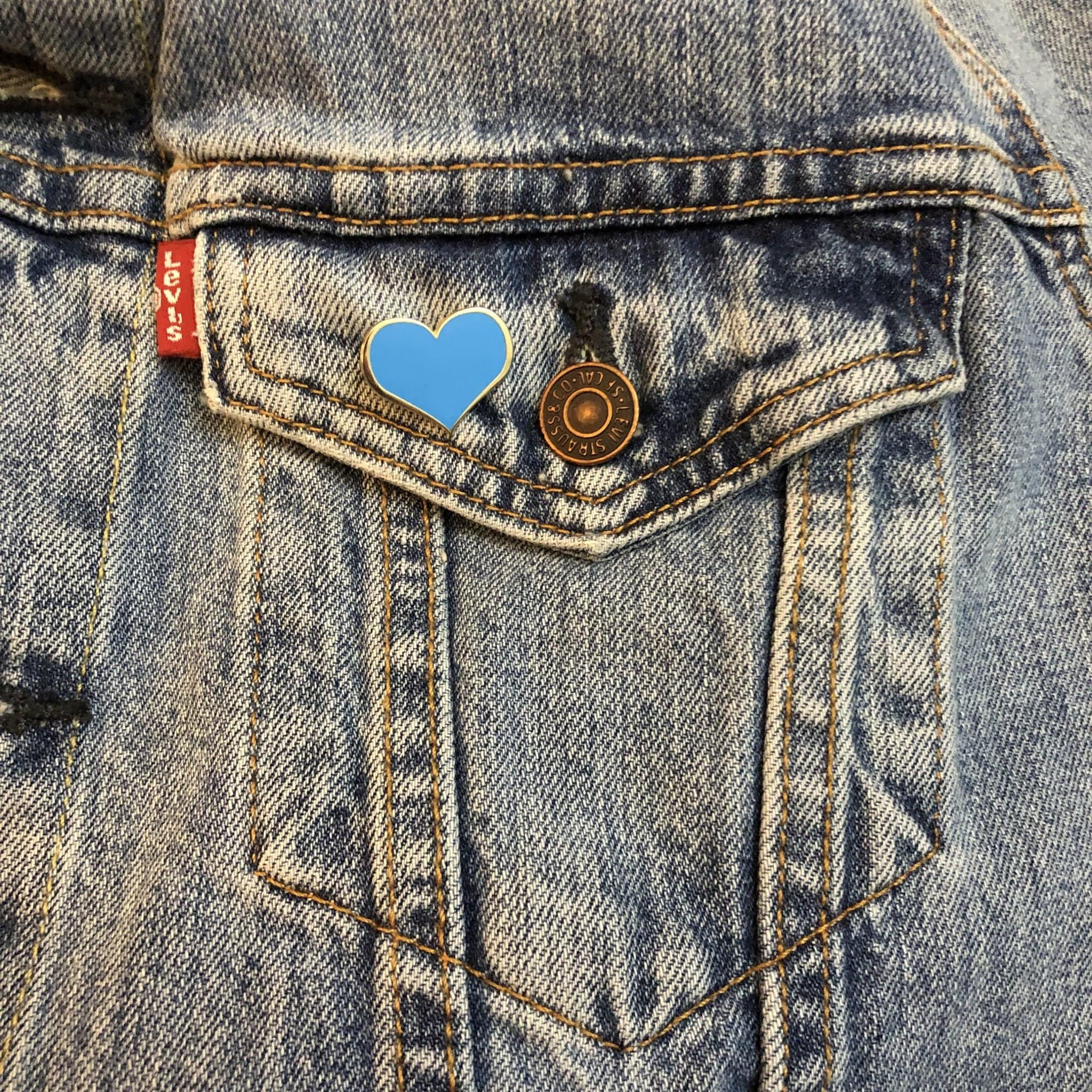 Blue Heart Enamel Pin — 1-inch