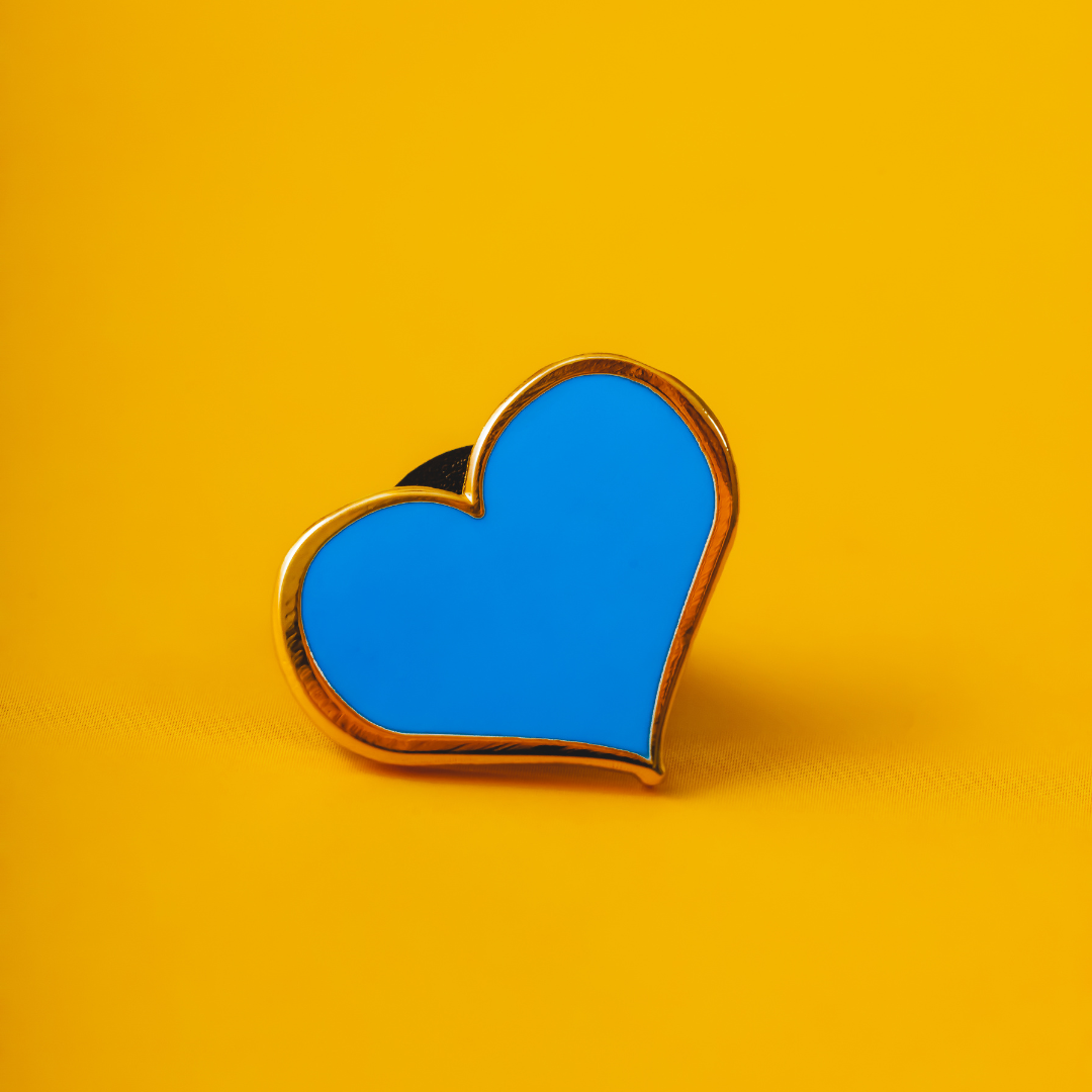 Blue Heart Enamel Pin — 1-inch