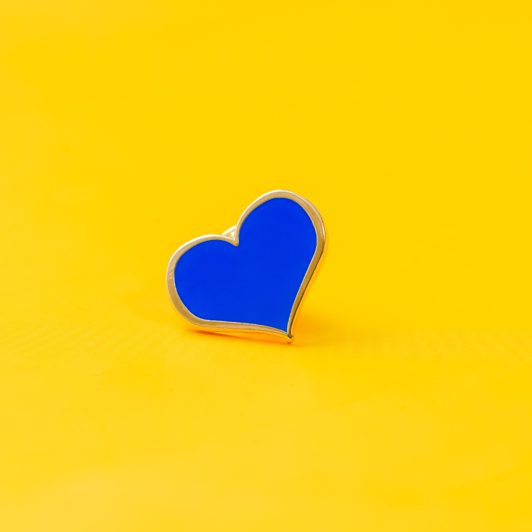 Blue Heart Enamel Pin — 1-inch