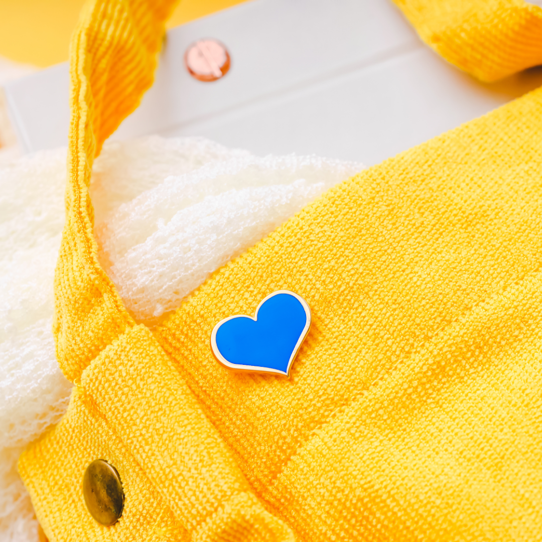 Blue Heart Enamel Pin – ½-inch Subtle Accent