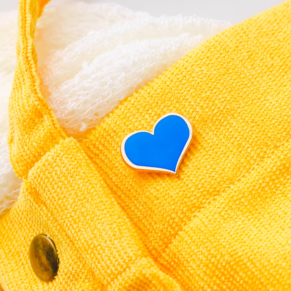 Blue Heart Enamel Pin – ¾-inch Everyday Size