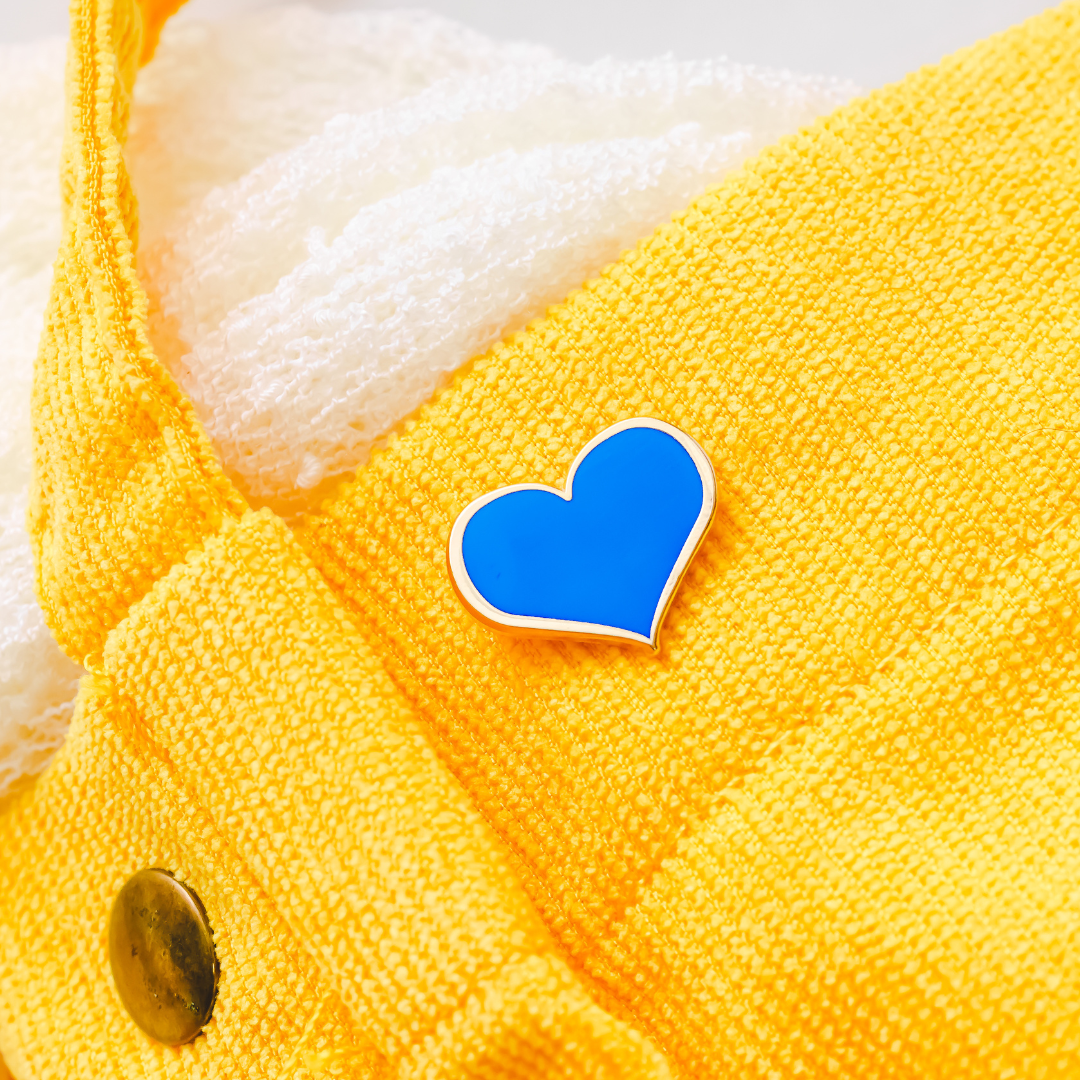 Blue Heart Enamel Pin — 1-inch