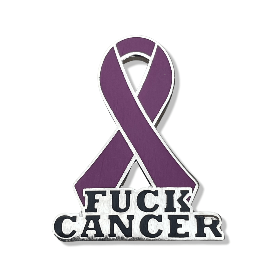 Cancer Awareness Pin – Burgundy Fuck Cancer Ribbon Hard Enamel Lapel Pin