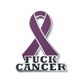 Cancer Awareness Pin – Burgundy Fuck Cancer Ribbon Hard Enamel Lapel Pin