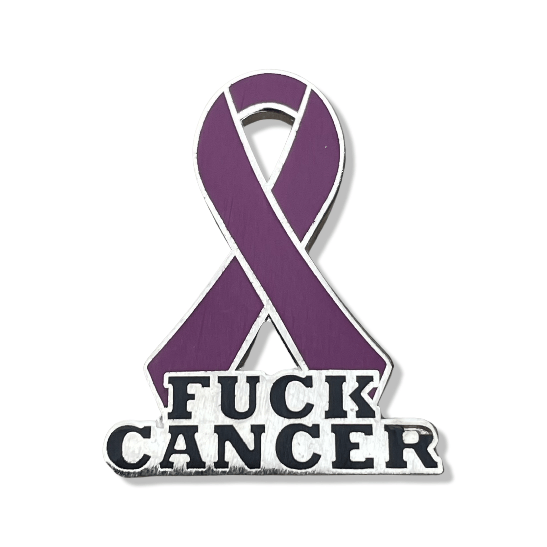 Cancer Awareness Pin – Burgundy Fuck Cancer Ribbon Hard Enamel Lapel Pin