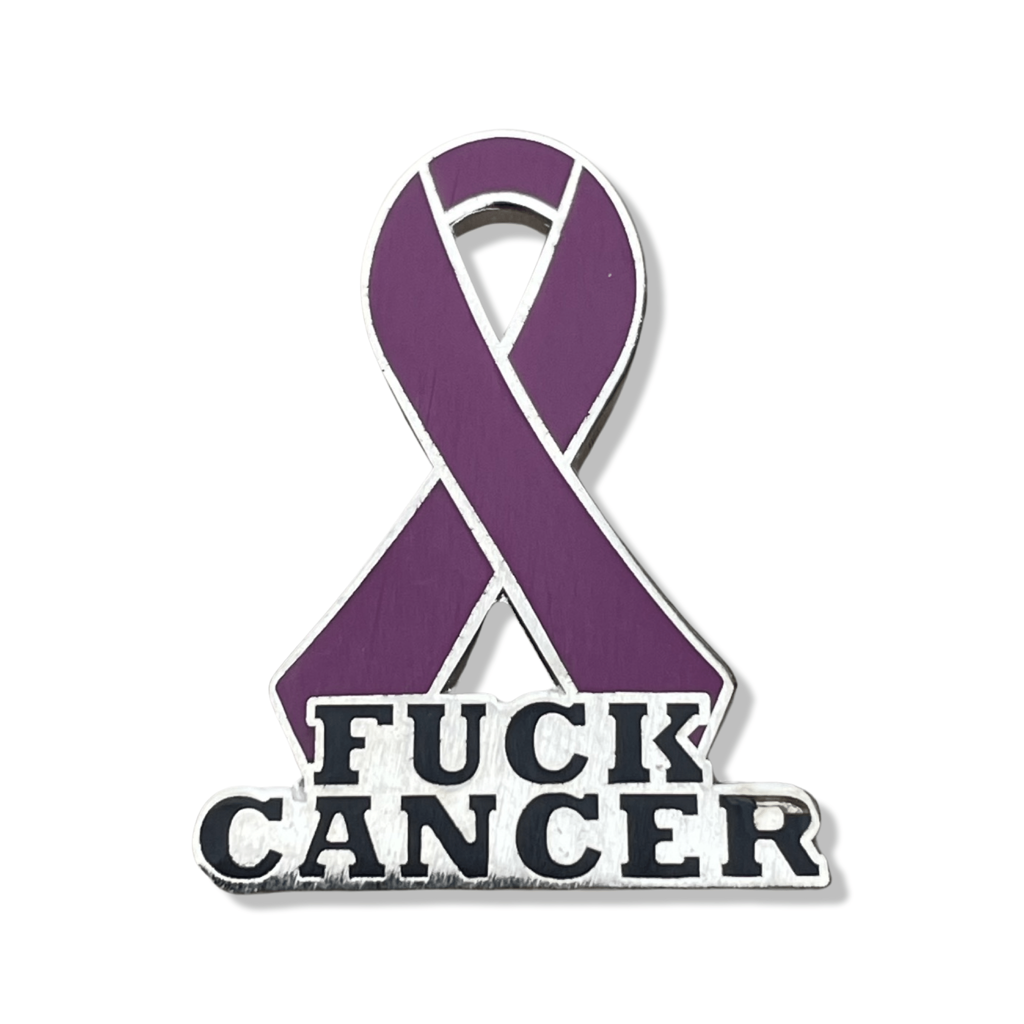 Cancer Awareness Pin – Burgundy Fuck Cancer Ribbon Hard Enamel Lapel Pin