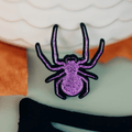 Dark Purple Glitter Spider Enamel Pins
