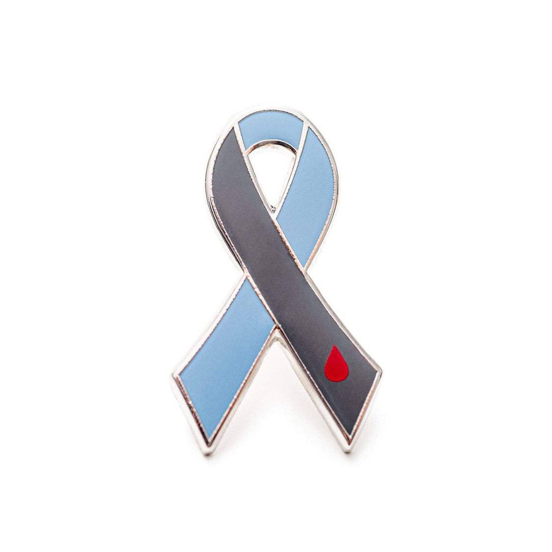 Diabetes Awareness Ribbon Enamel Pin – Gray and Blue Lapel Pin for Support & Advocacy