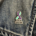Fuck Suicide Ribbon Enamel Pin