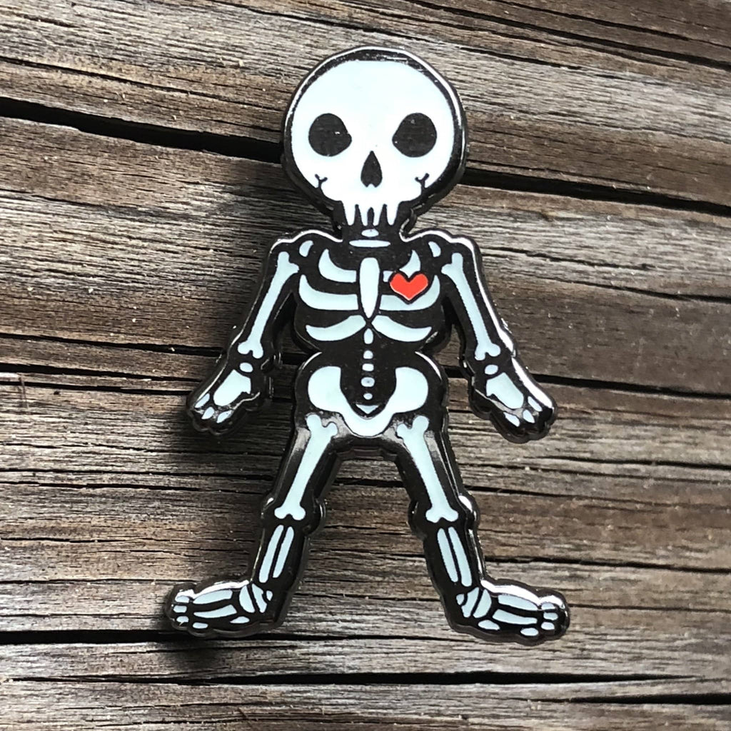 Glow in the Dark Skeleton Enamel Pin
