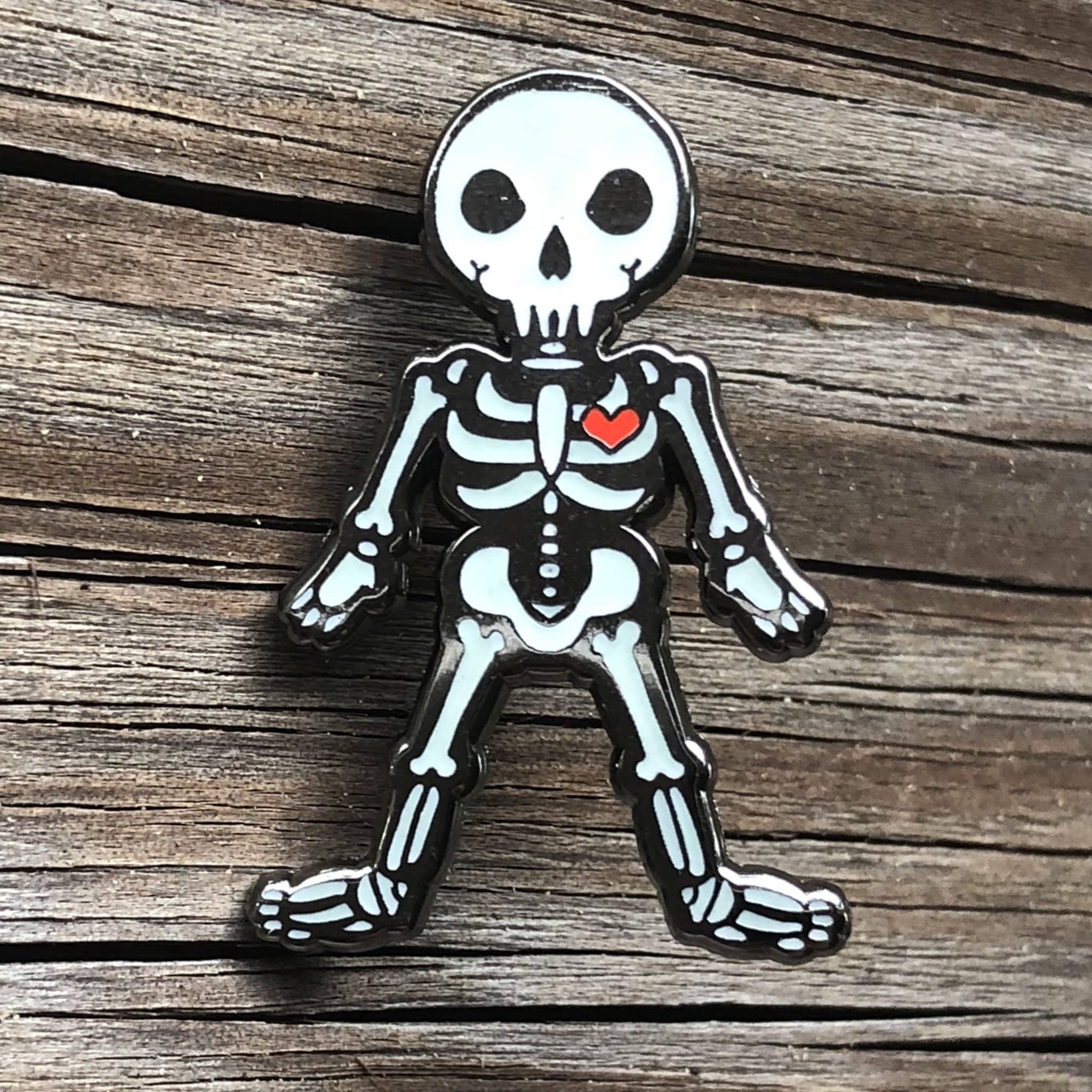 Glow in the Dark Skeleton Enamel Pin