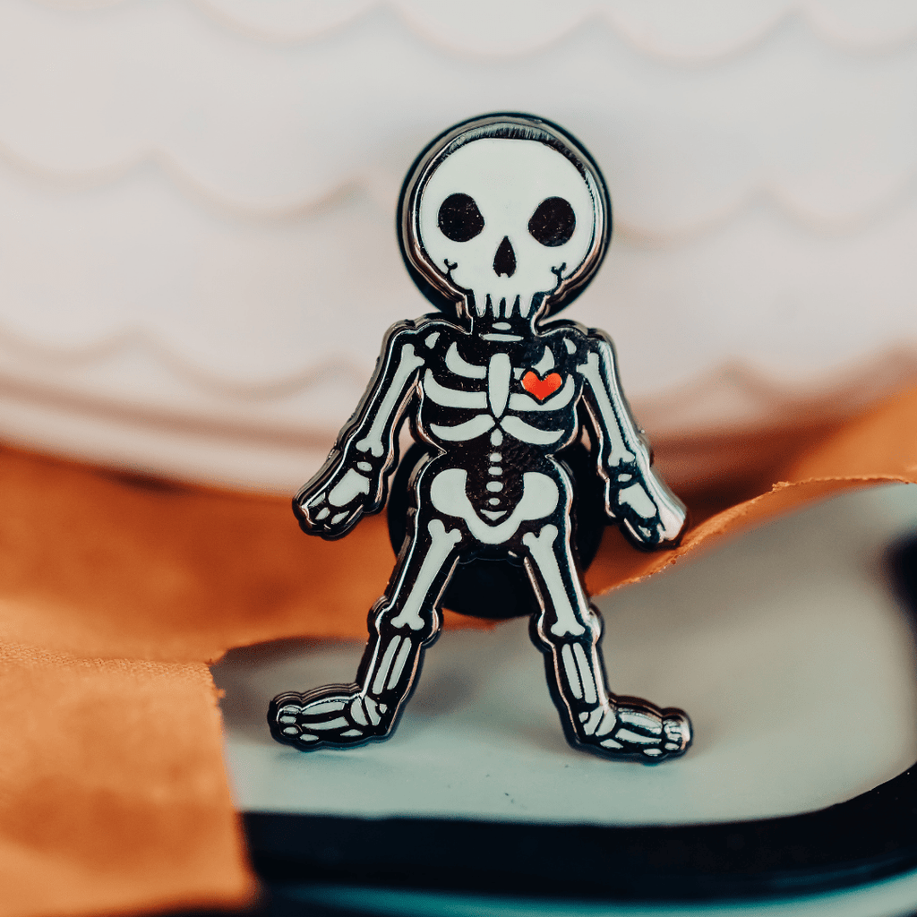 Glow in the Dark Skeleton Enamel Pin