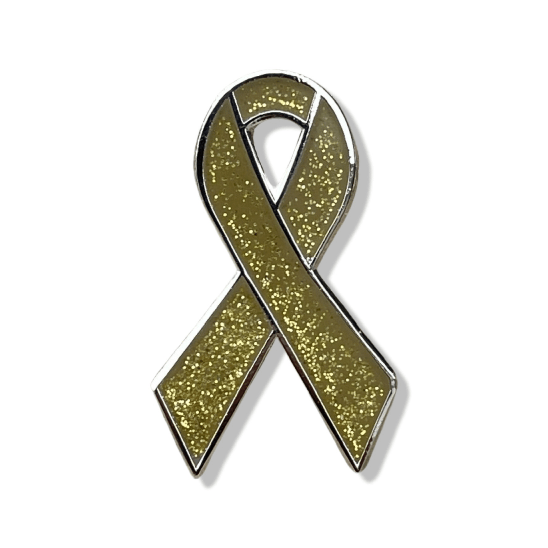 Gold Awareness Ribbon Pin - Hard Enamel Lapel Accessory With Secure Post