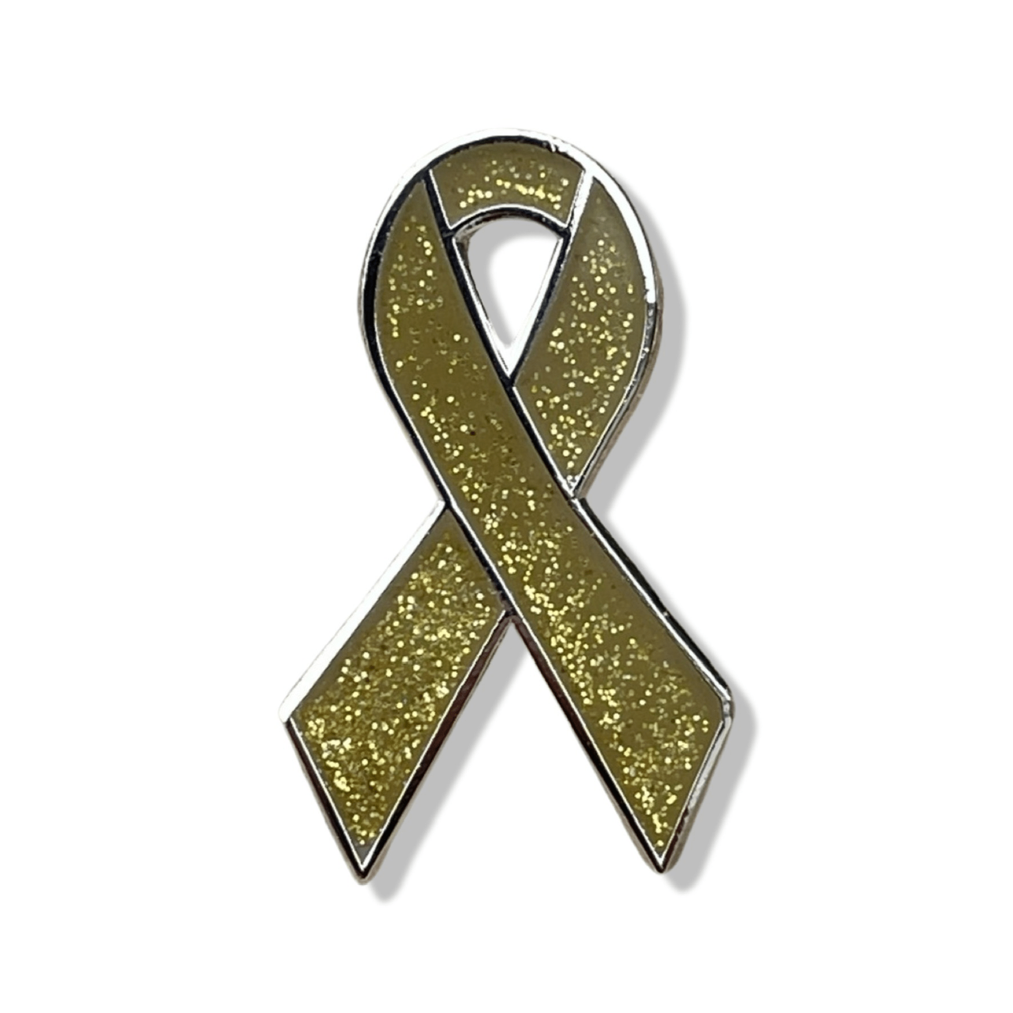 Gold Awareness Ribbon Pin - Hard Enamel Lapel Accessory With Secure Post