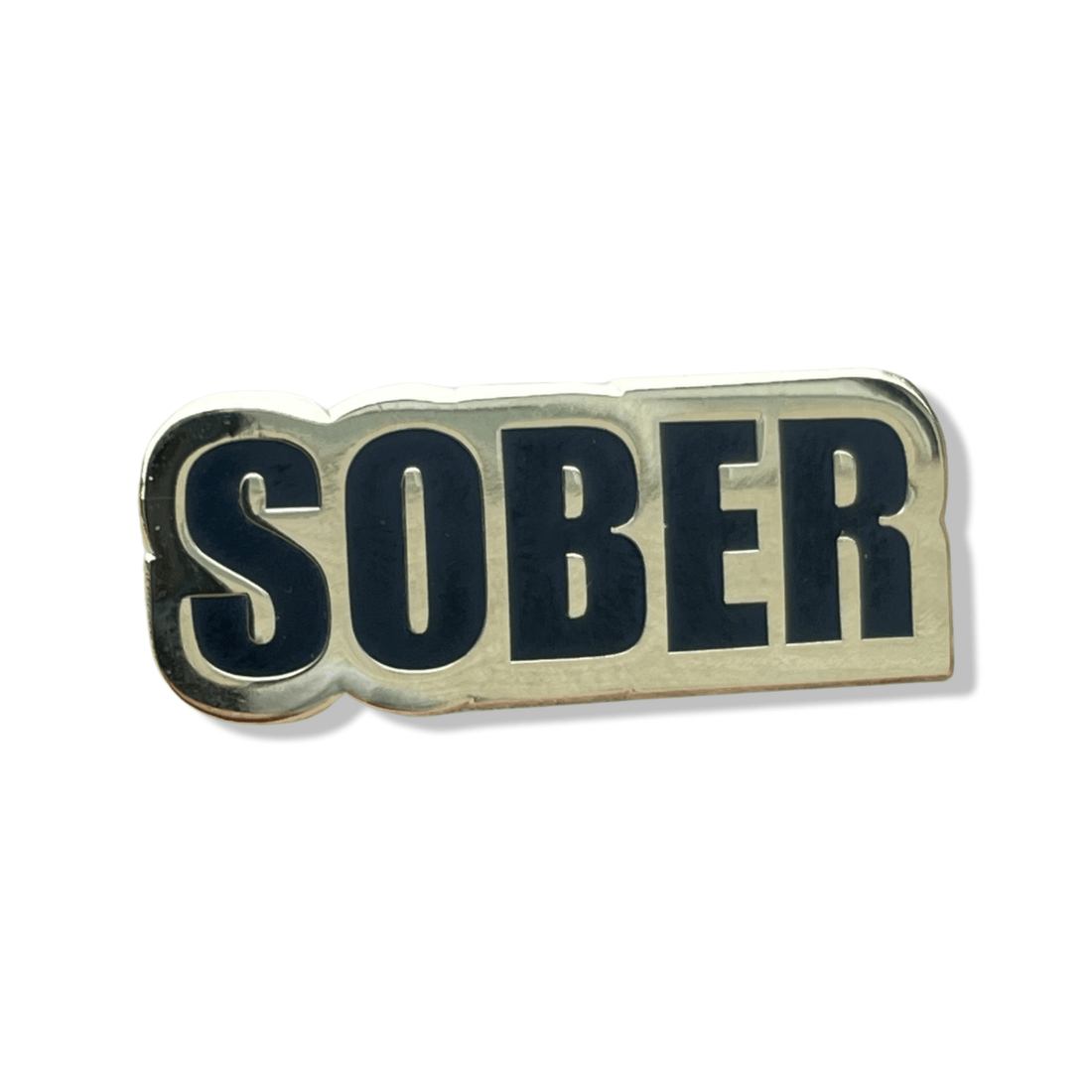 Gold Enamel Pin - Hard Enamel Sober Awareness Lapel Accessory, 1.25 Inch