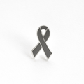 Gray Awareness Ribbon Pin – Hard Enamel Lapel Pin With Secure Single Post