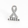 Gray Fuck Cancer Ribbon Enamel Pin