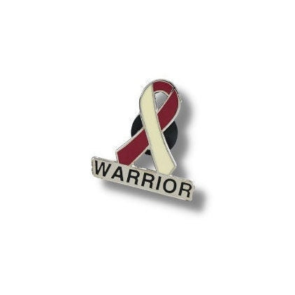 Head Neck and Throat Cancer Awareness Ribbon Warrior Enamel Pin
