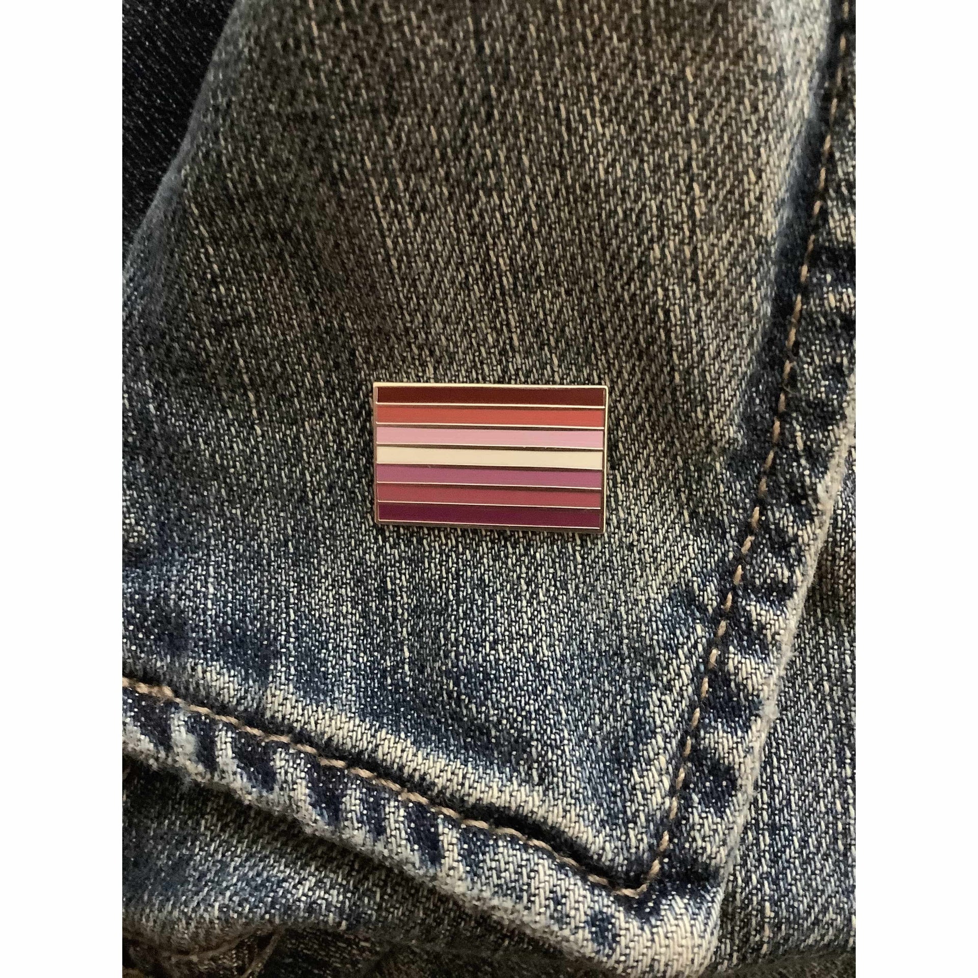 Lesbian Pride Flag Pin - Hard Enamel Lapel Pin With Secure Double Posts