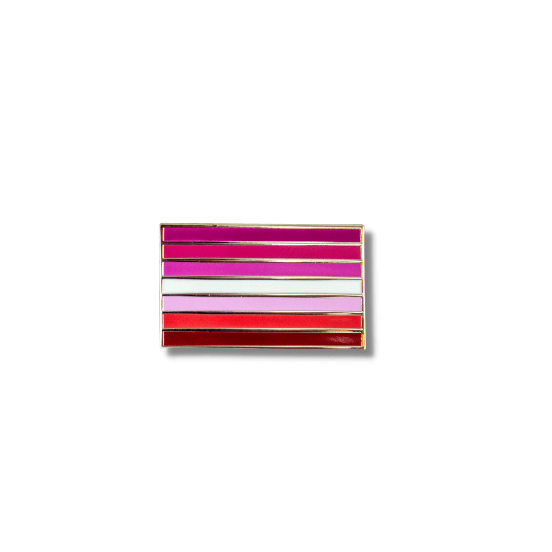 Lesbian Pride Flag Pin - Hard Enamel Lapel Pin With Secure Double Posts