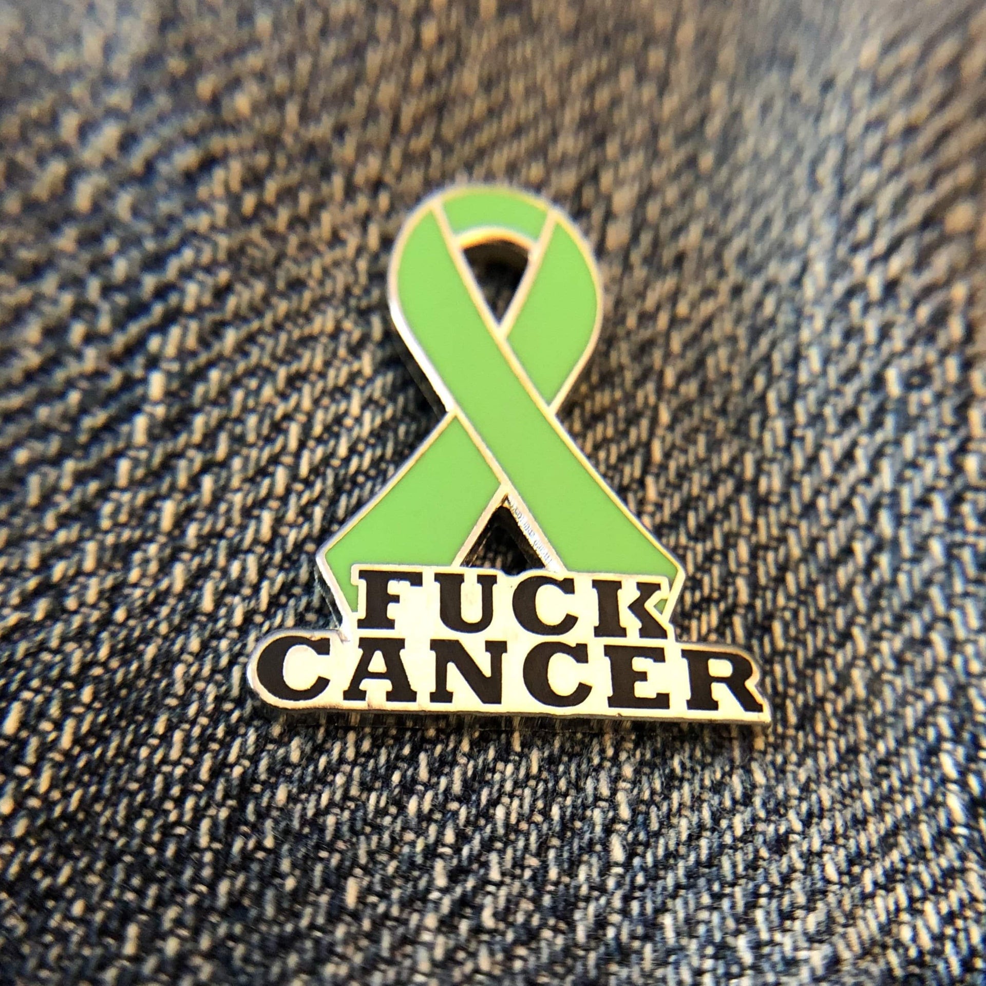 Lime Cancer Ribbon Pin - Hard Enamel Lapel Pin With Rubber Backing