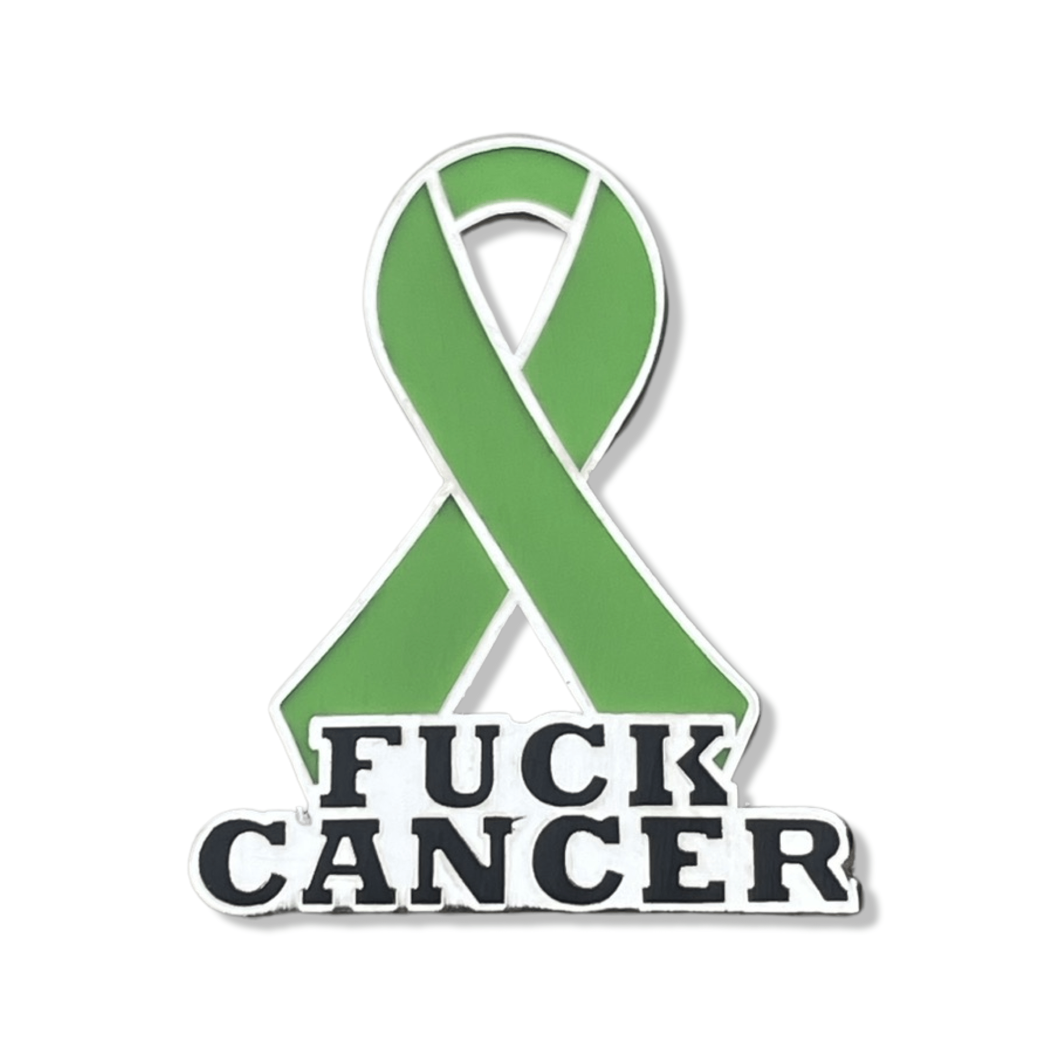 Lime Fuck Cancer Ribbon Enamel Pin