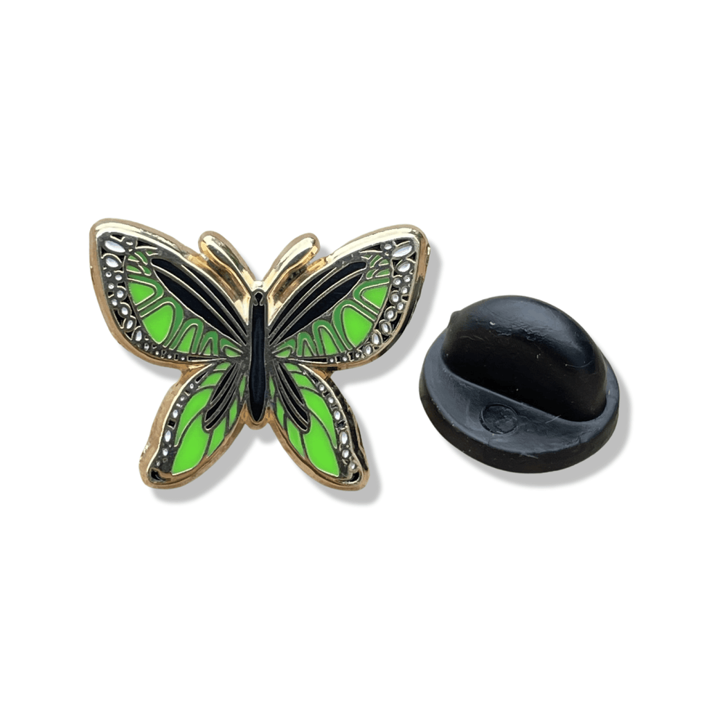 Lime & Black Butterfly Enamel Pin – Symbol of Bold Renewal & Fearless Transformation
