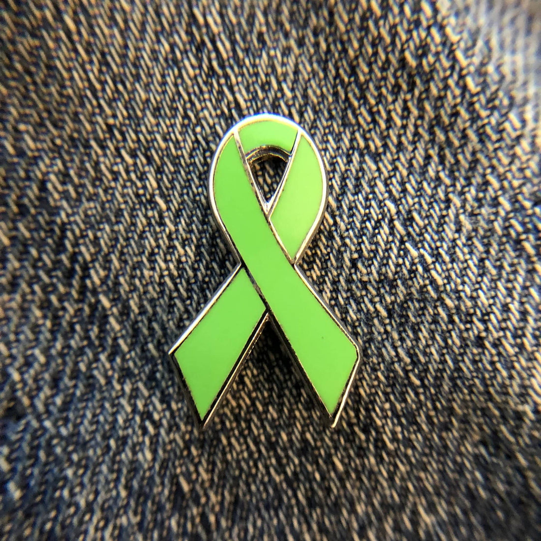 Lime Green Enamel Pin - Awareness Ribbon Hard Enamel Brooch Pin With Rubber Back