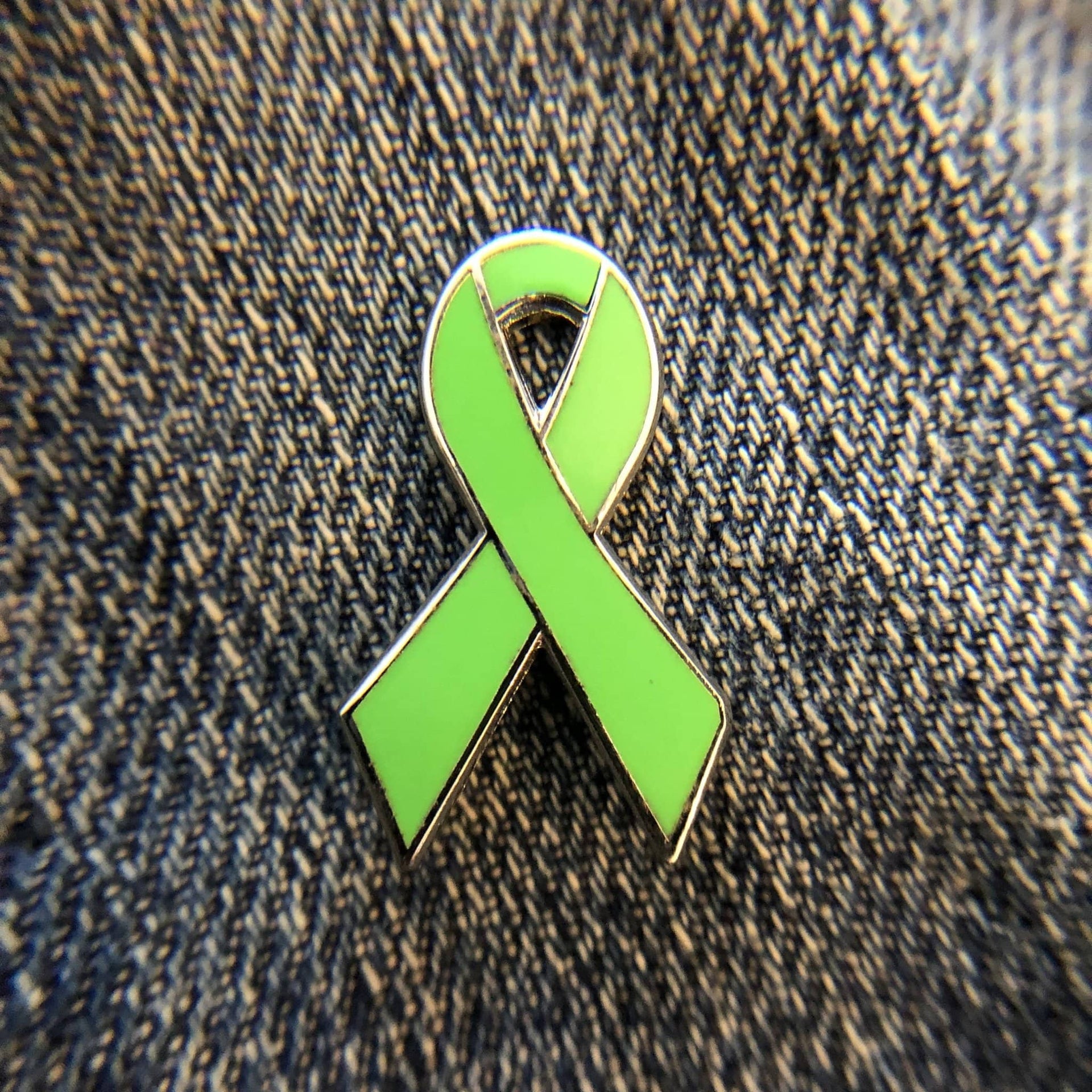 Lime Green Enamel Pin - Awareness Ribbon Hard Enamel Brooch Pin With Rubber Back