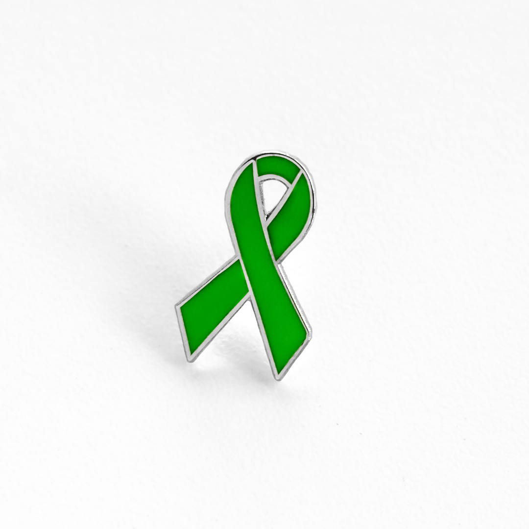Lime Green Enamel Pin - Awareness Ribbon Hard Enamel Brooch Pin With Rubber Back