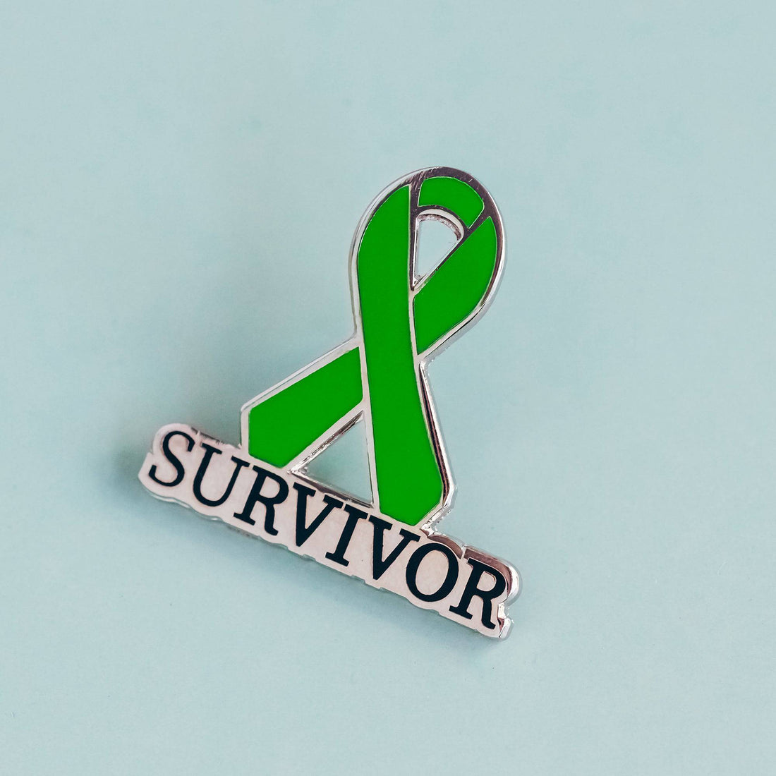 Lime Green Survivor Awareness Ribbon Pin