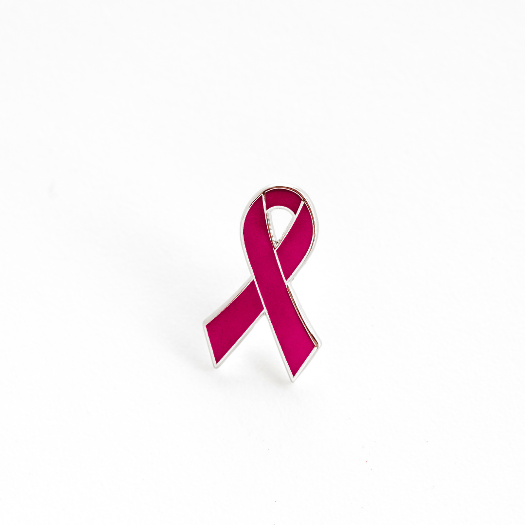 Maroon Awareness Ribbon Pin - Hard Enamel Lapel Pin with Rubber Backing