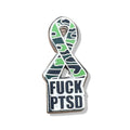 Military FUCK PTSD Awareness Ribbon Enamel Pin