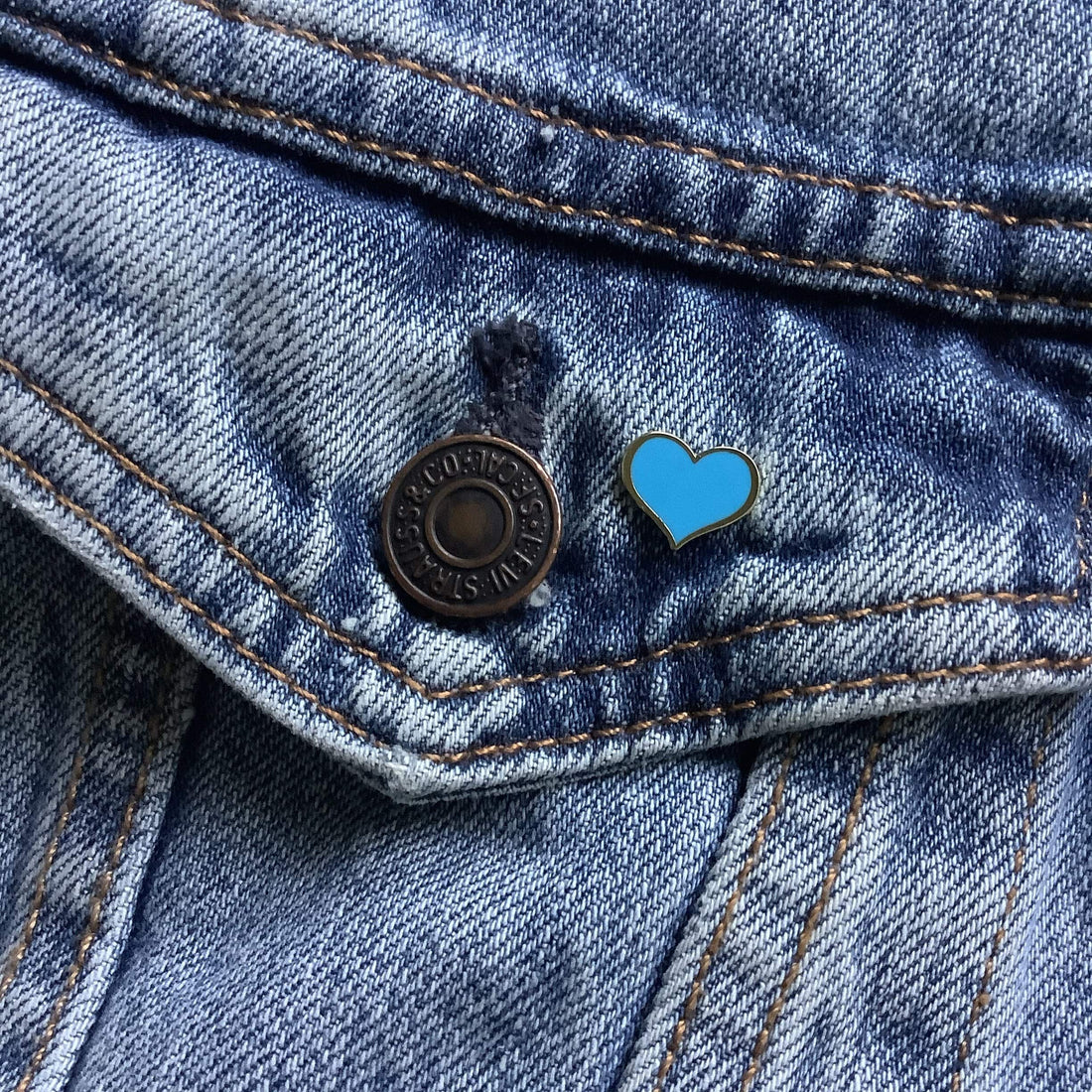 Blue Heart Enamel Pin ¼-inch – Rare Mini Size for Collectors