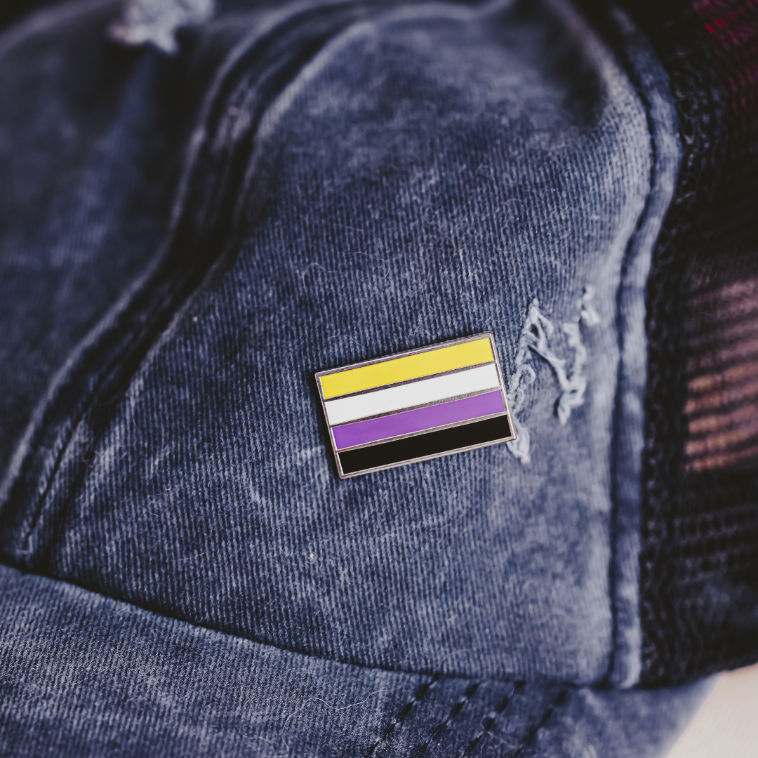 Nonbinary Pride Pin – Hard Enamel Lapel Pin With Double Posts & Secure Backs