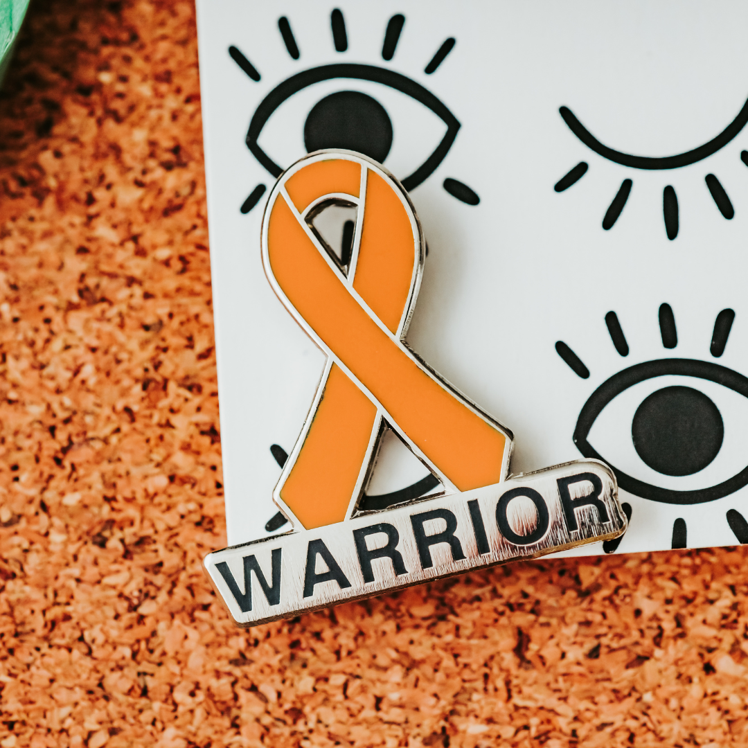 Orange Awareness Ribbon Pin – Hard Enamel Lapel Pin for Cancer Support & Warrior Cause