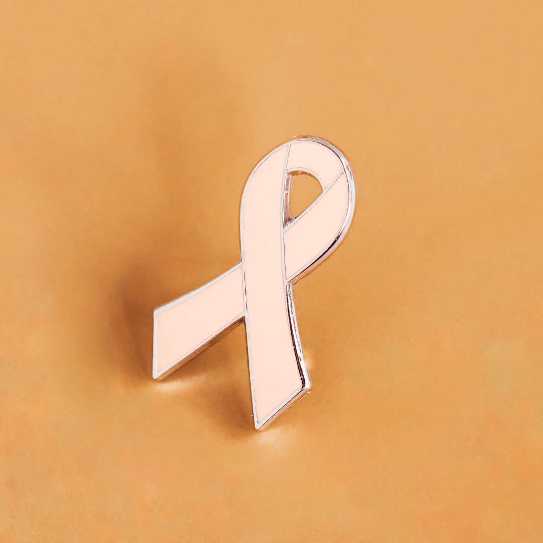 Peach Awareness Ribbon Pin - Hard Enamel Lapel Brooch With Rubber Back