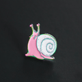 Pink and White Rainbow Snail Enamel Pin - 0.75 INCH