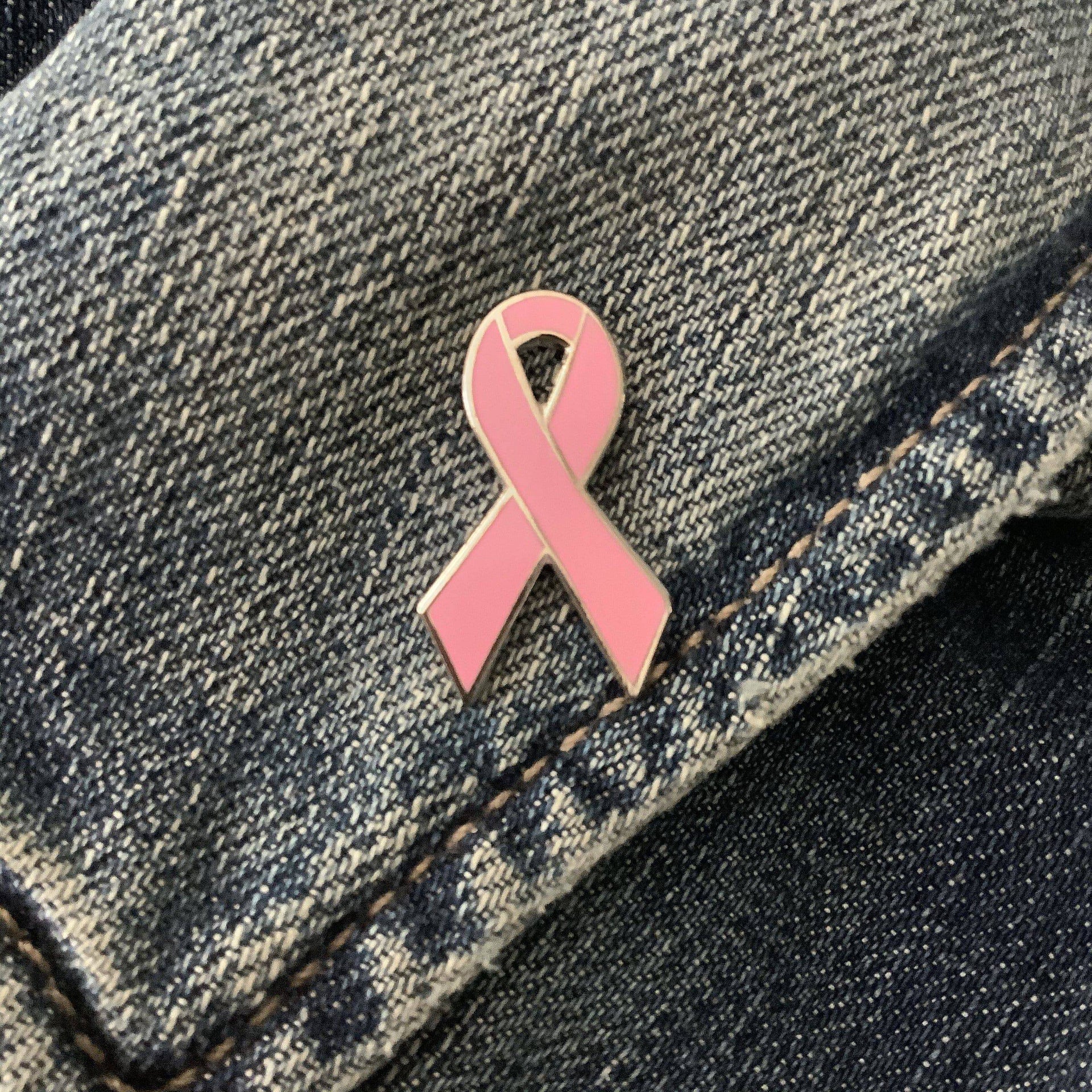 Pink Awareness Ribbon Pin - Hard Enamel Lapel Pin With Secure Post