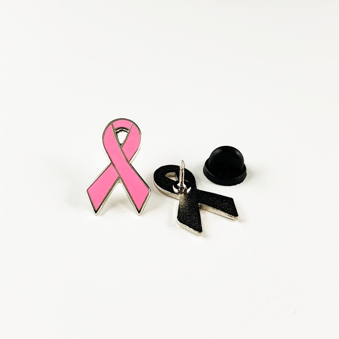 Pink Awareness Ribbon Pin - Hard Enamel Lapel Pin With Secure Post