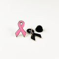 Pink Awareness Ribbon Pin - Hard Enamel Lapel Pin With Secure Post