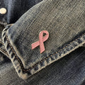 Pink Awareness Ribbon Pin - Hard Enamel Glitter Breast Cancer Accessory