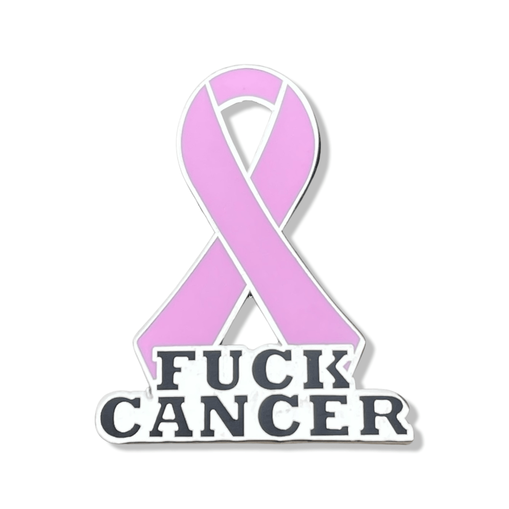 Pink Fuck Cancer Awareness Ribbon Pin