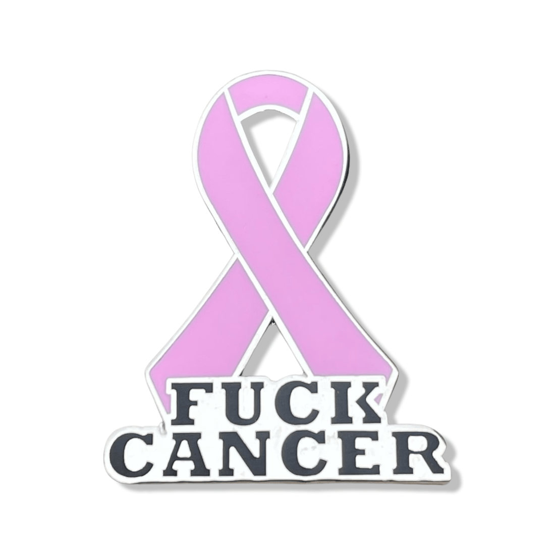 Cancer Awareness Pin – Pink Fuck Cancer Enamel Lapel Pin with Rubber Pinback