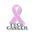 Pink Fuck Cancer Awareness Ribbon Pin