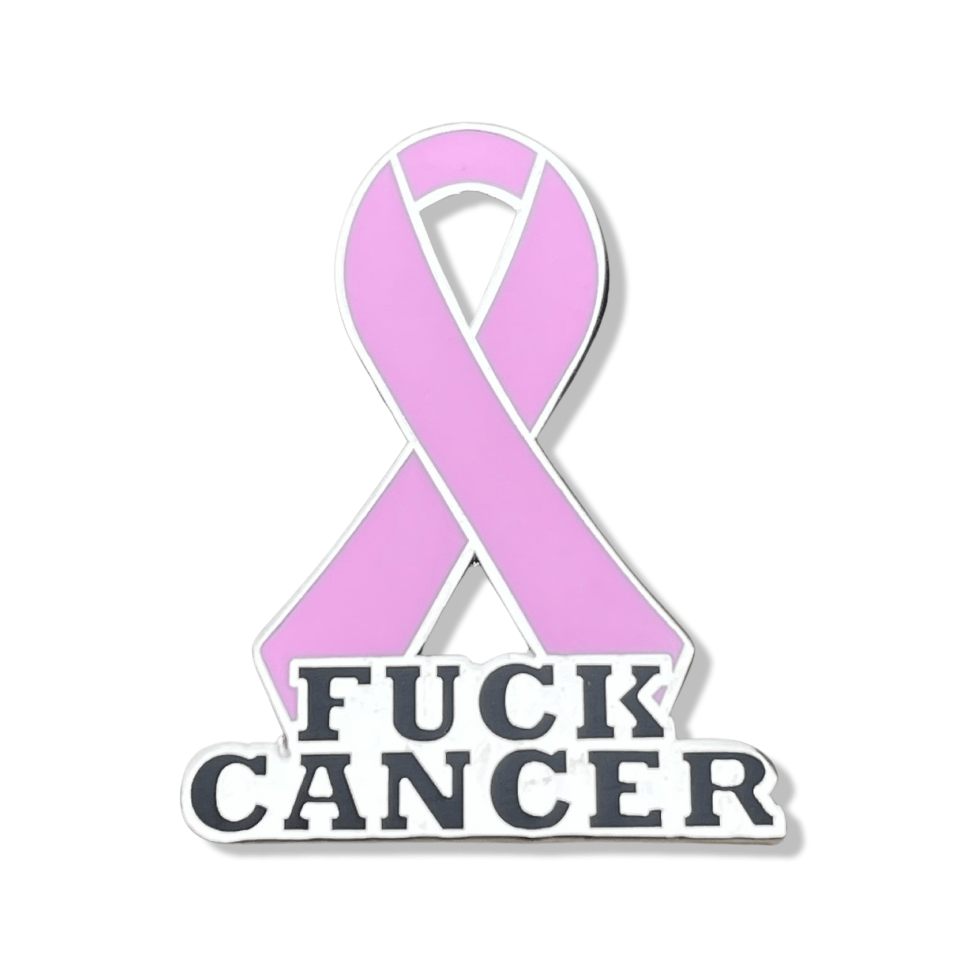 Cancer Awareness Pin – Pink Fuck Cancer Enamel Lapel Pin with Rubber Pinback