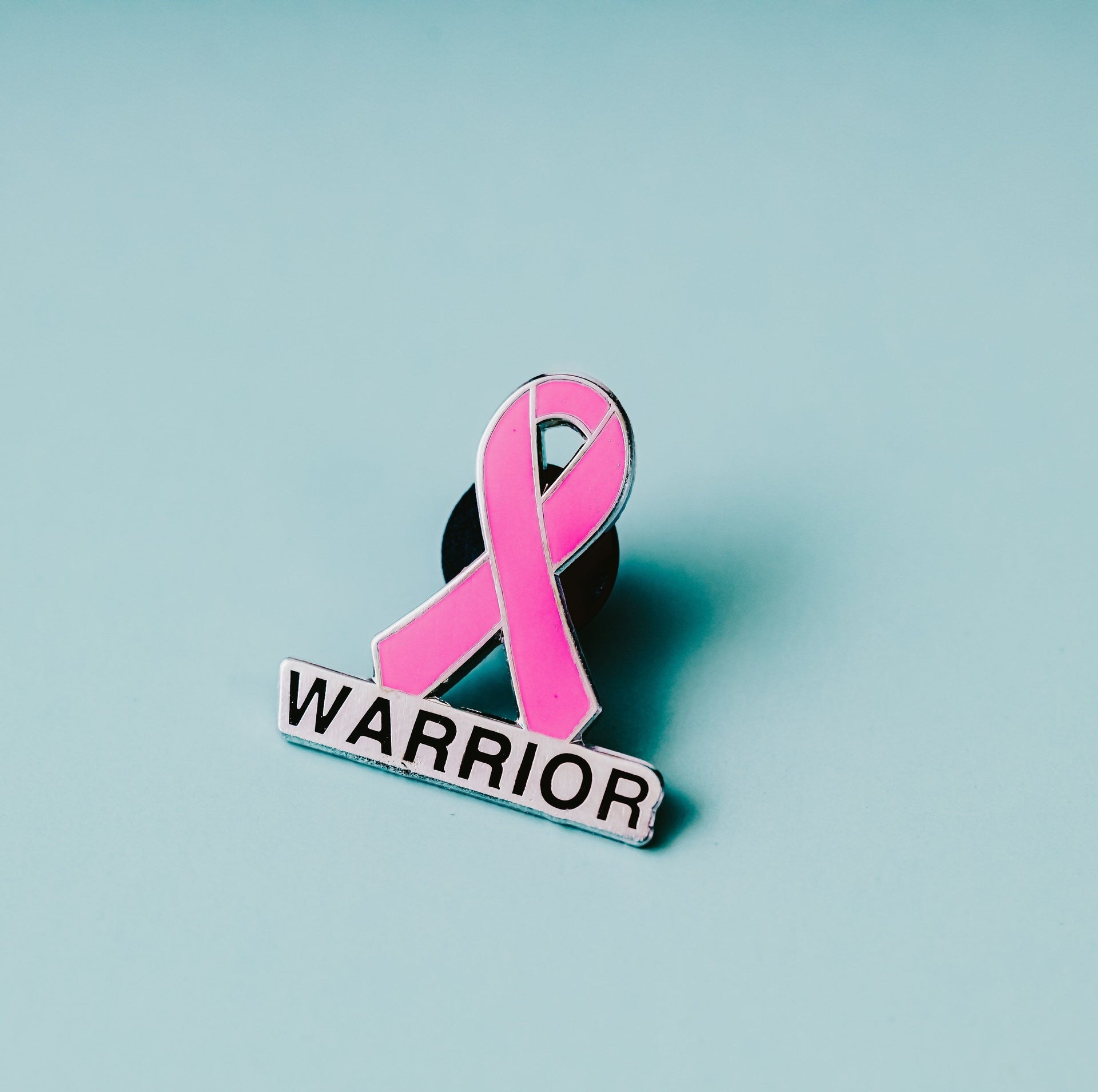Pink Ribbon Warrior Enamel Pin - Breast Cancer Awareness