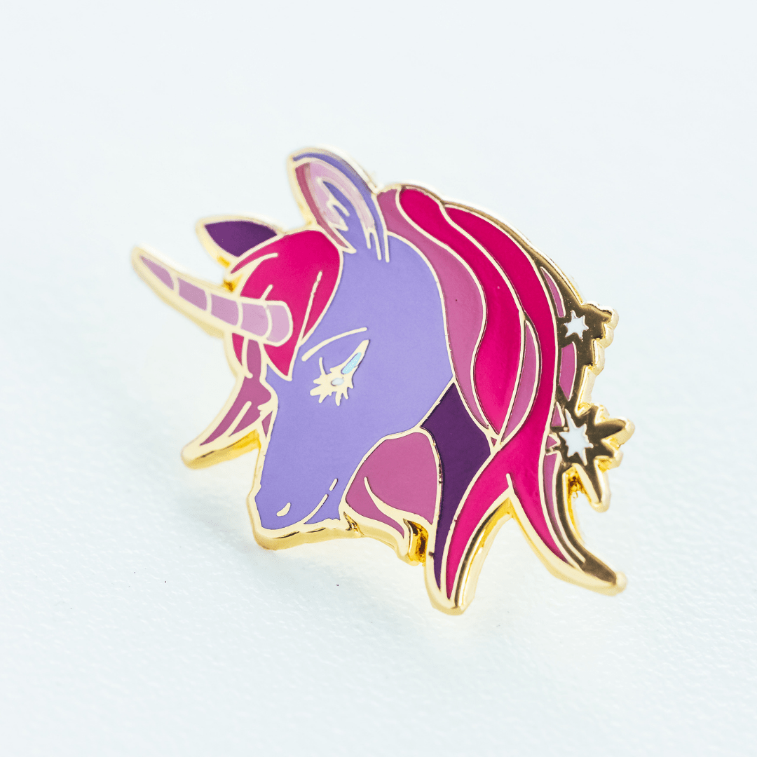 Purple and Pink Unicorn Enamel Pin