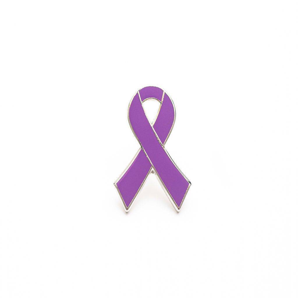 Purple Awareness Ribbon Pin – Hard Enamel Lapel Pin With Secure Lock Back