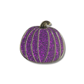 Purple Glitter Pumpkin Pin – Hard Enamel Pin with Black Stem & Secure Post